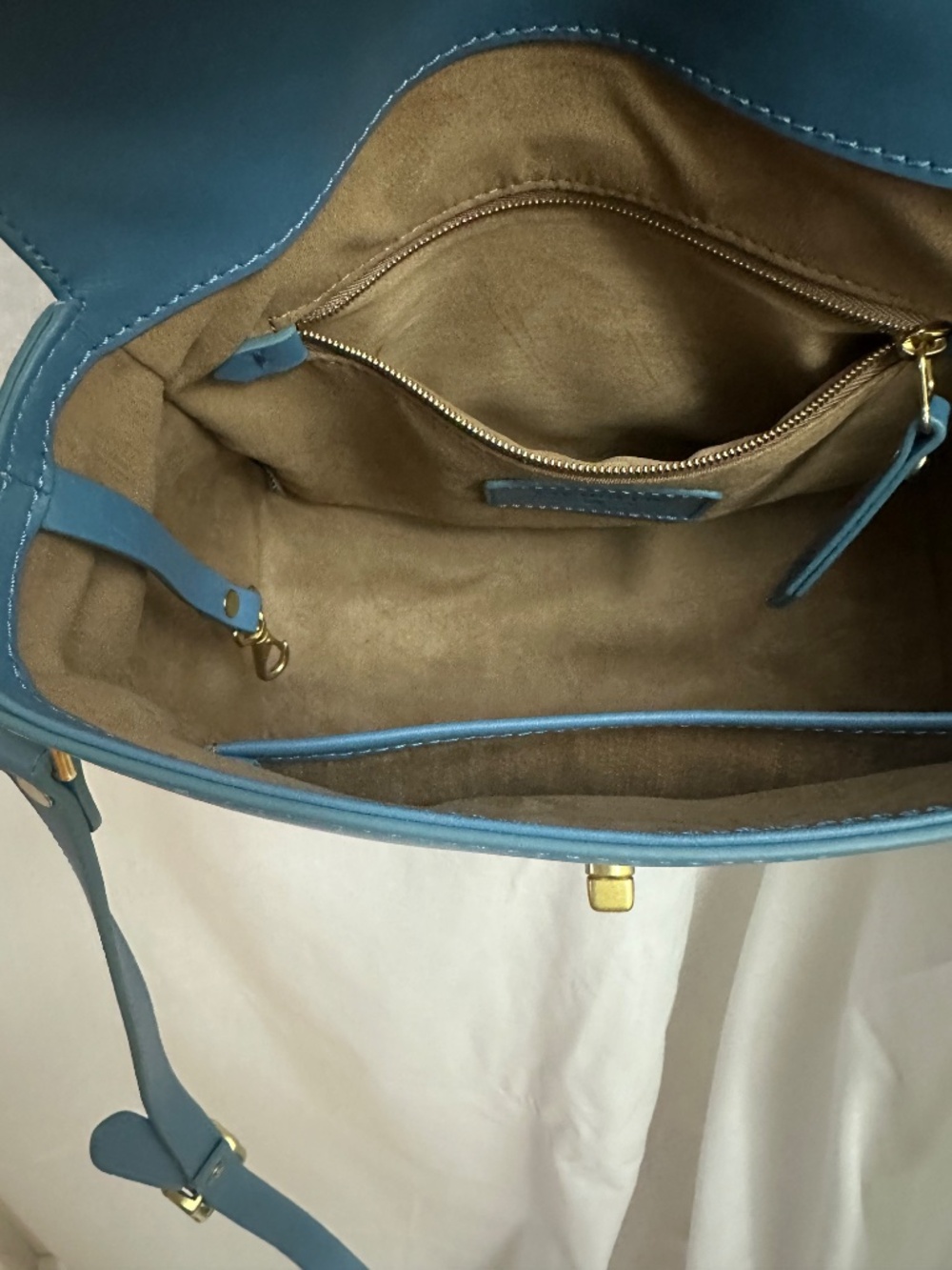 J.W. Hulme, blue leather, crossbody satchel - Picture 5 of 6